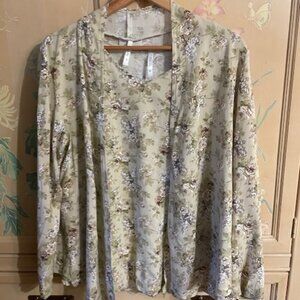 BLUE SKY CLOTHING Linen and Bamboo Coordinating Tank and Cardigan Size S & M